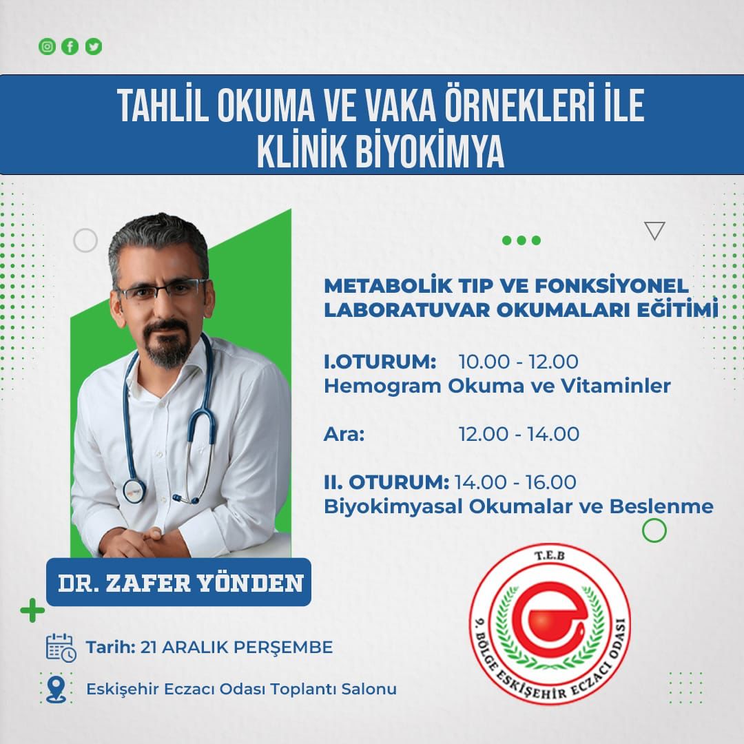 Tahlil Okuma ve Vaka Örnekleri İle Klinik Biyokimya Konulu Eğitim Hakkında