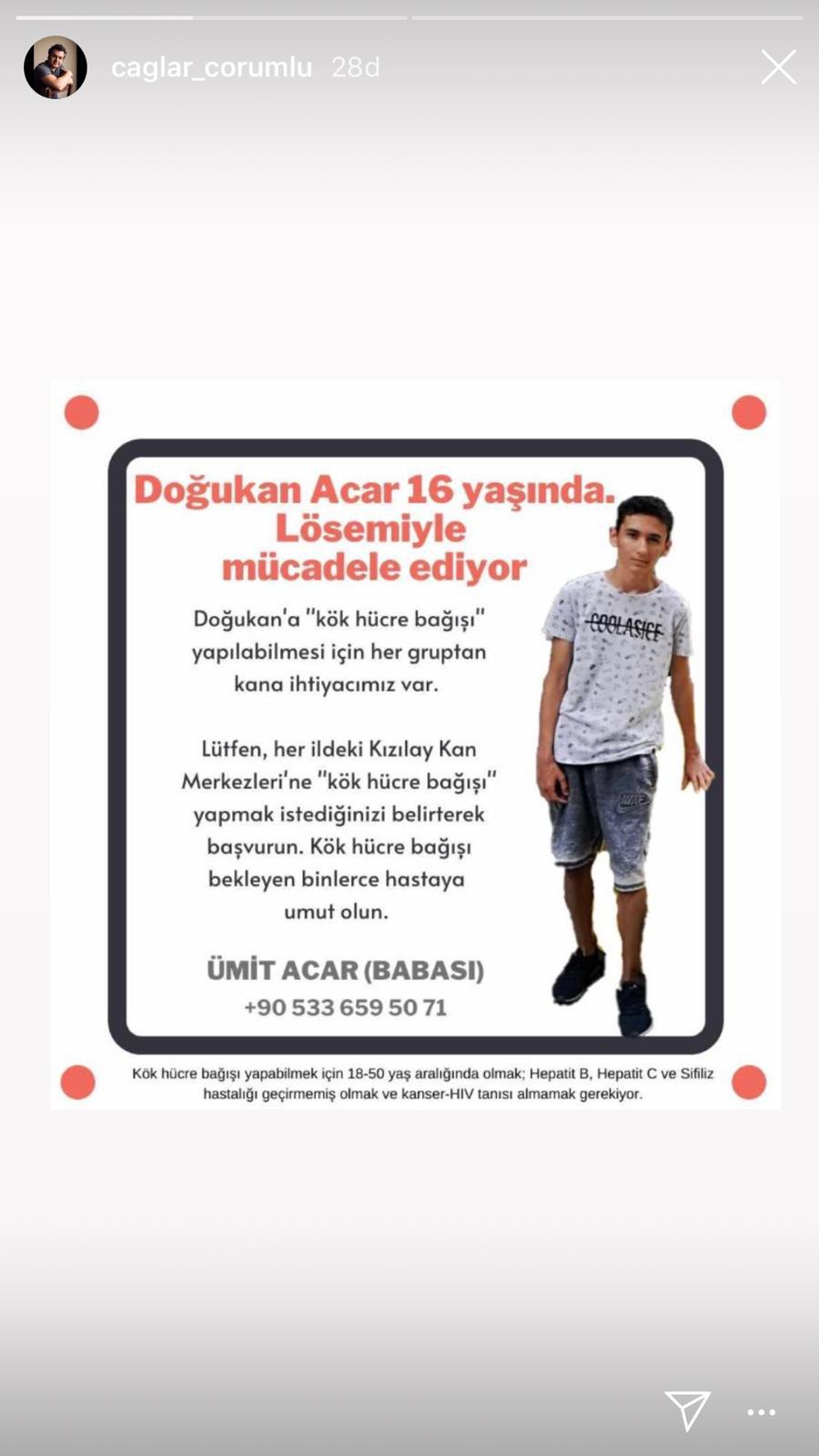 Lösemiyle Mücadele Eden 16 Yaşındaki Doğukan Acar'a 