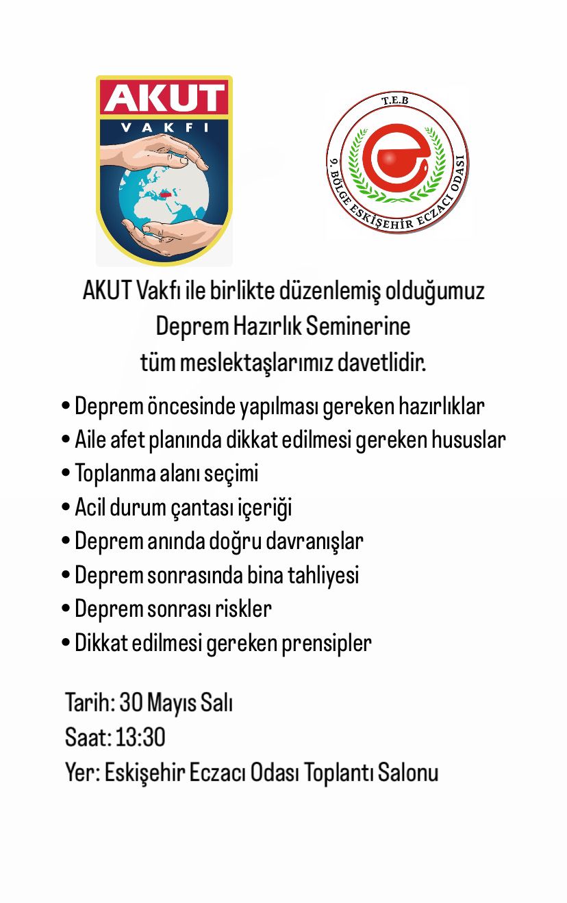 30 Mayıs Tarihinde Gerçekleştirilecek “Deprem Hazırlık Semiri” 